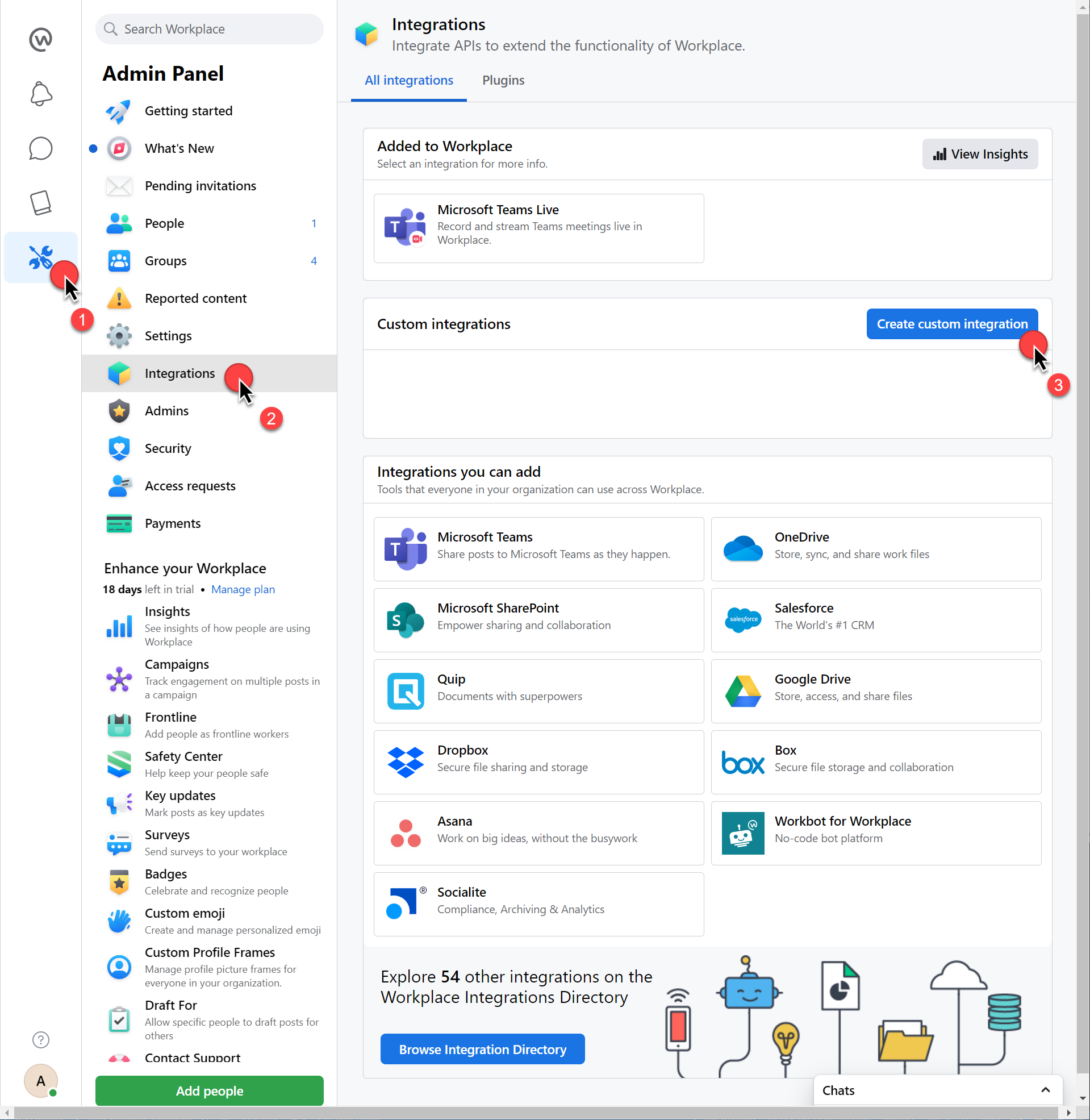workplace custom integrations
